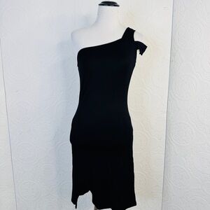 NEW Forever 21 MEDIUM Black One-Shoulder Bodycon Mini Dress Little Black DRESS